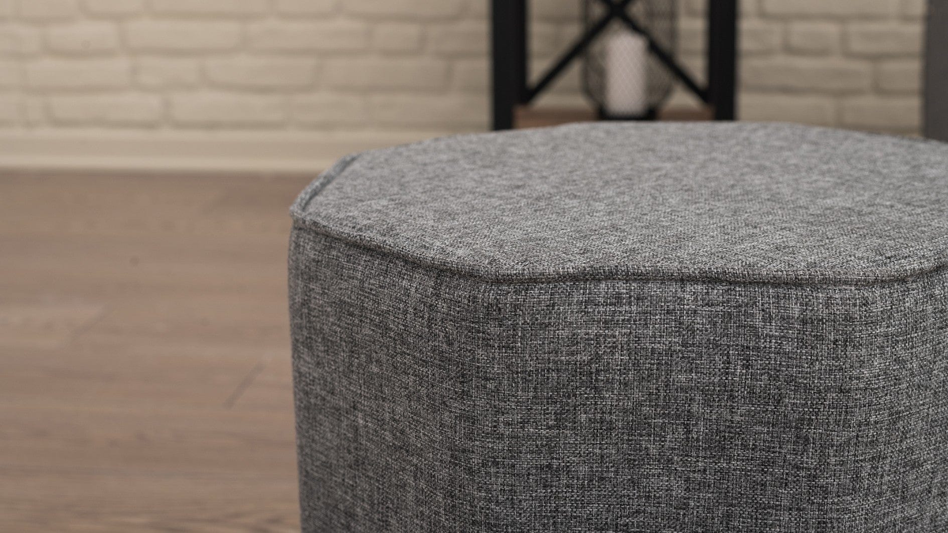 Pouf in tessuto Hexa Grigio (1)