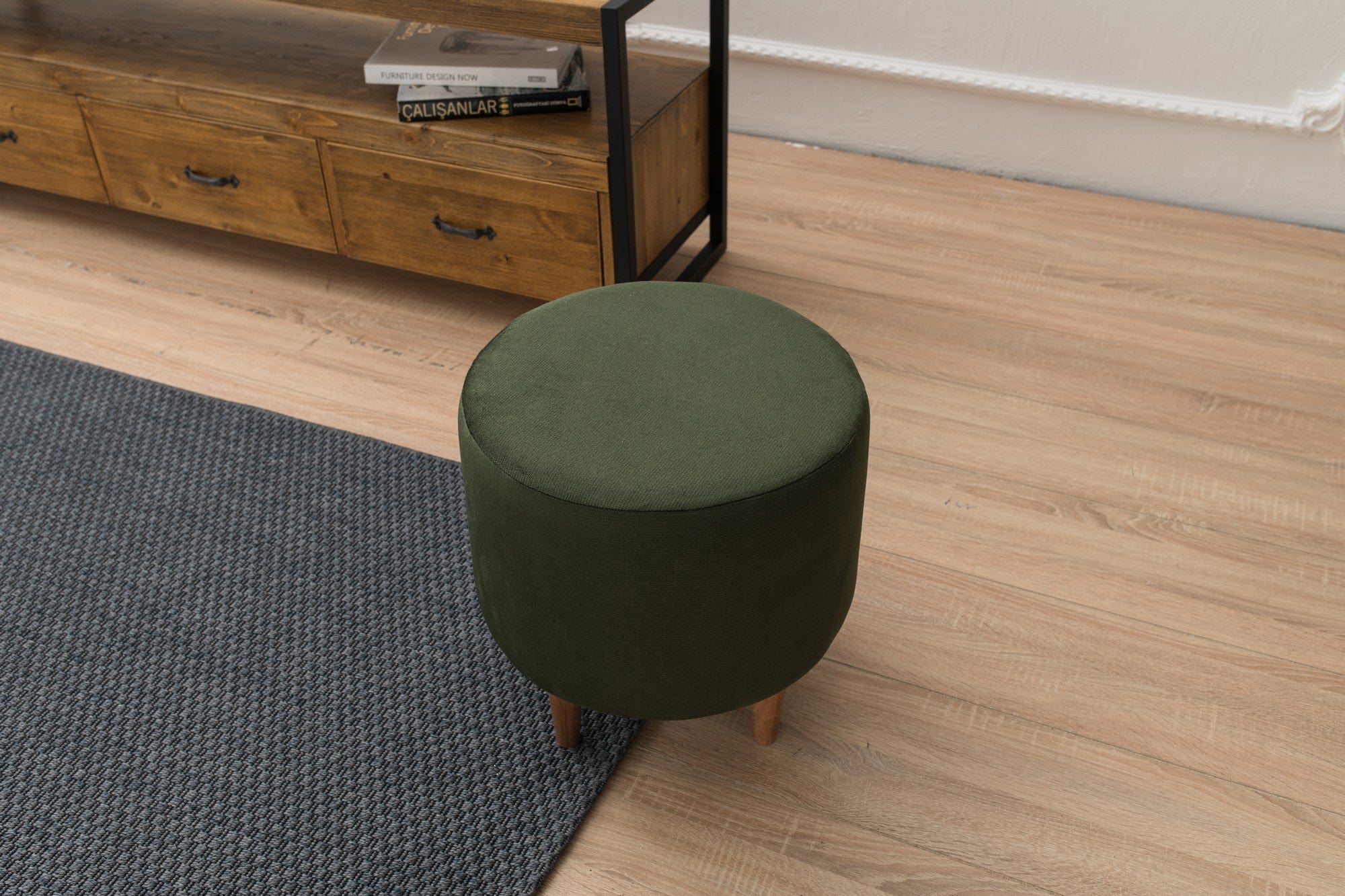 Pouf in tessuto Liza Verde (4)