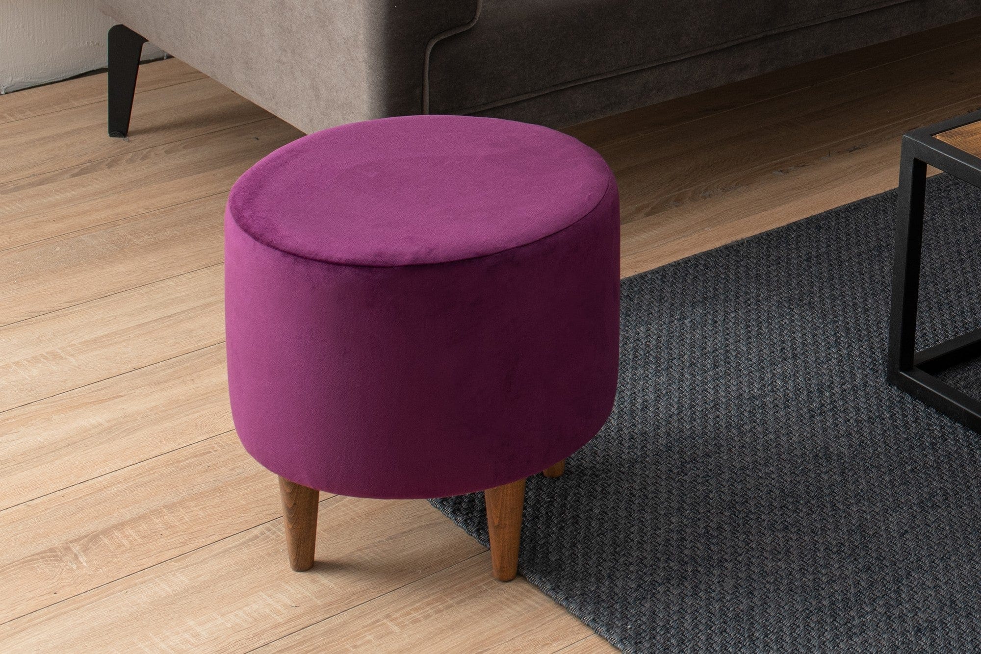 Pouf in tessuto Liza Violetto