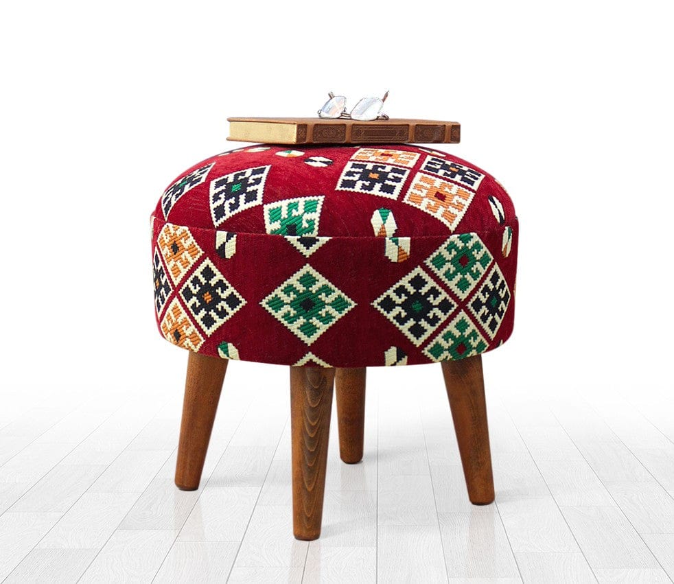 Pouf in tessuto Melik Patch II Multicolore