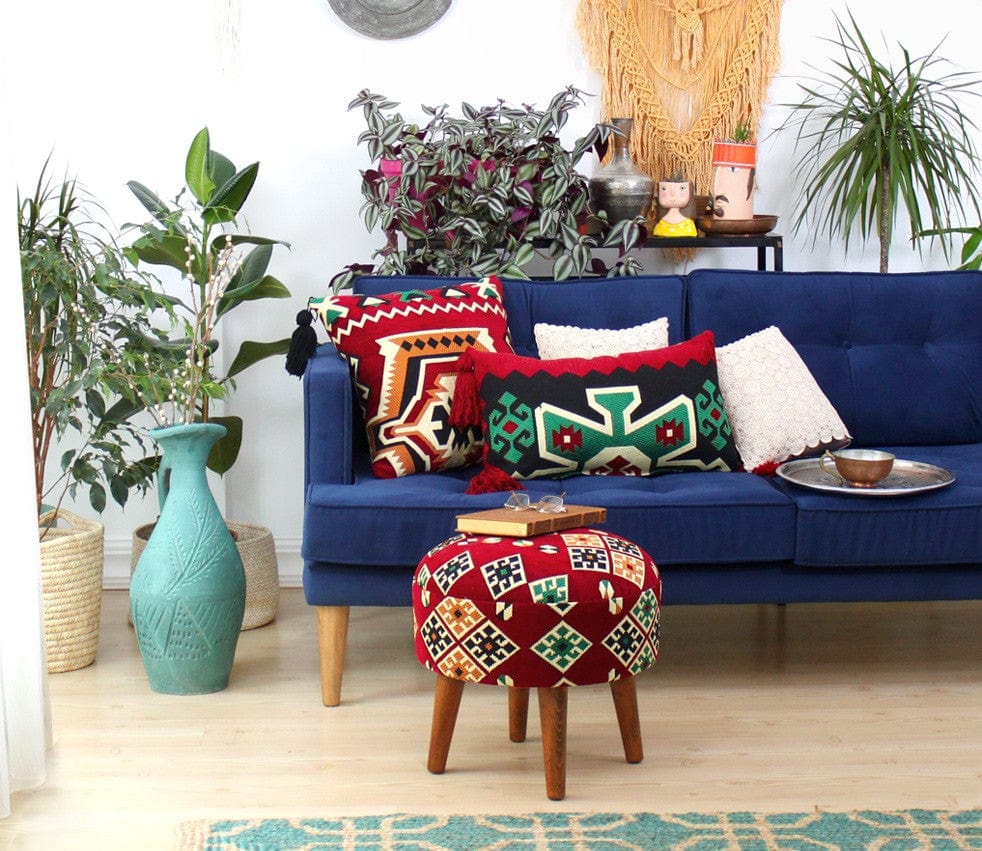Pouf in tessuto Melik Patch II Multicolore (2)