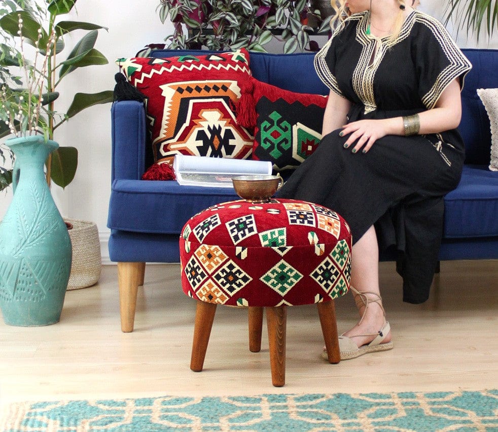 Pouf in tessuto Melik Patch II Multicolore (3)