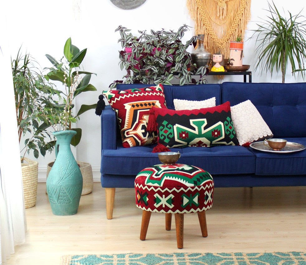 Pouf in tessuto Melik Patch III Multicolore (2)