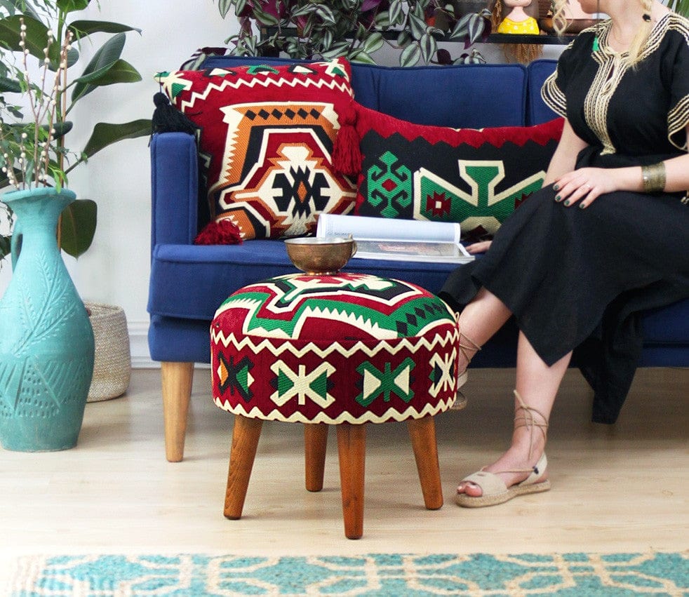 Pouf in tessuto Melik Patch III Multicolore (3)