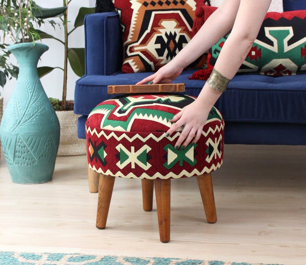 Pouf in tessuto Melik Patch III Multicolore (4)