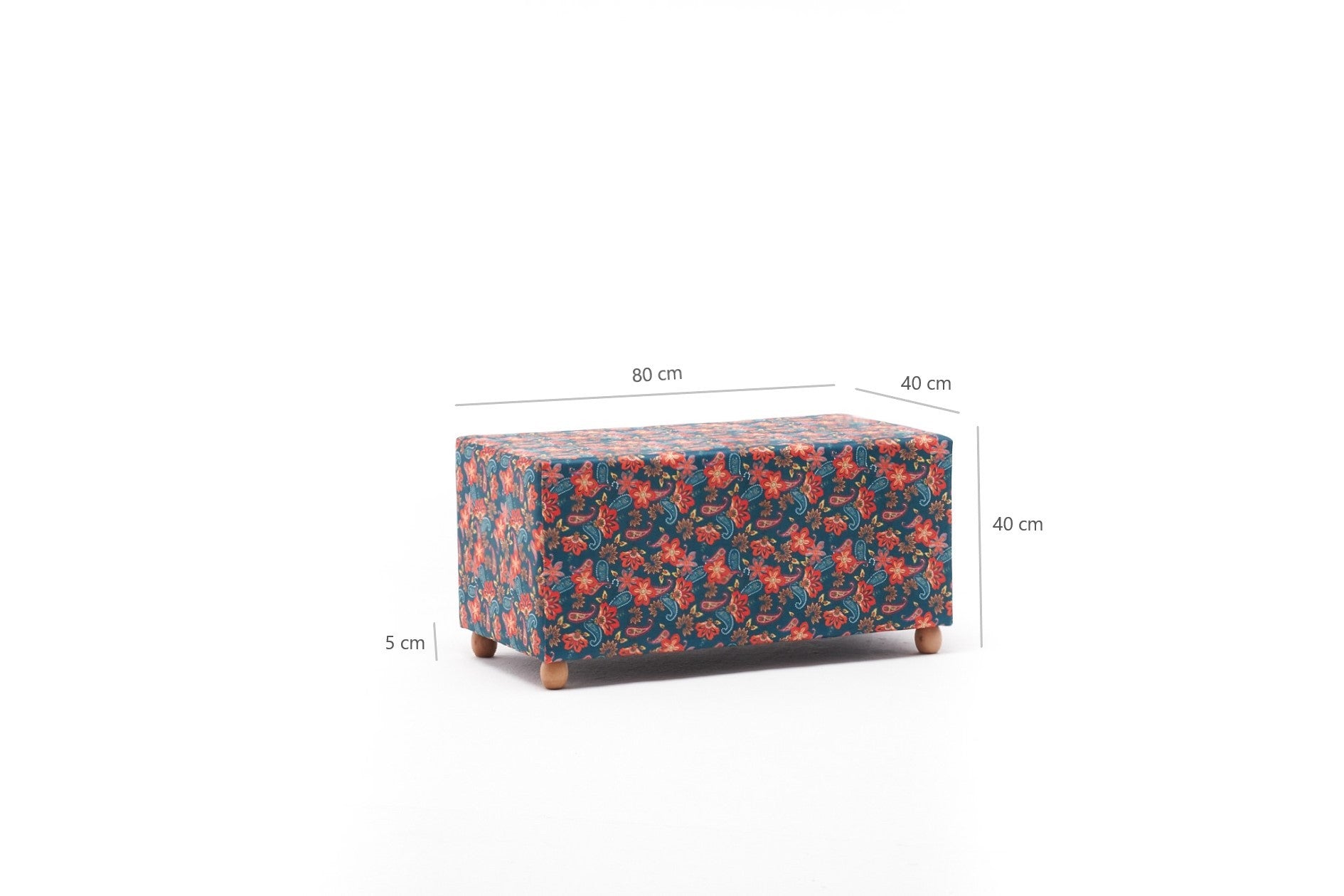Pouf in tessuto Nergis Rectangle Multicolore (6)