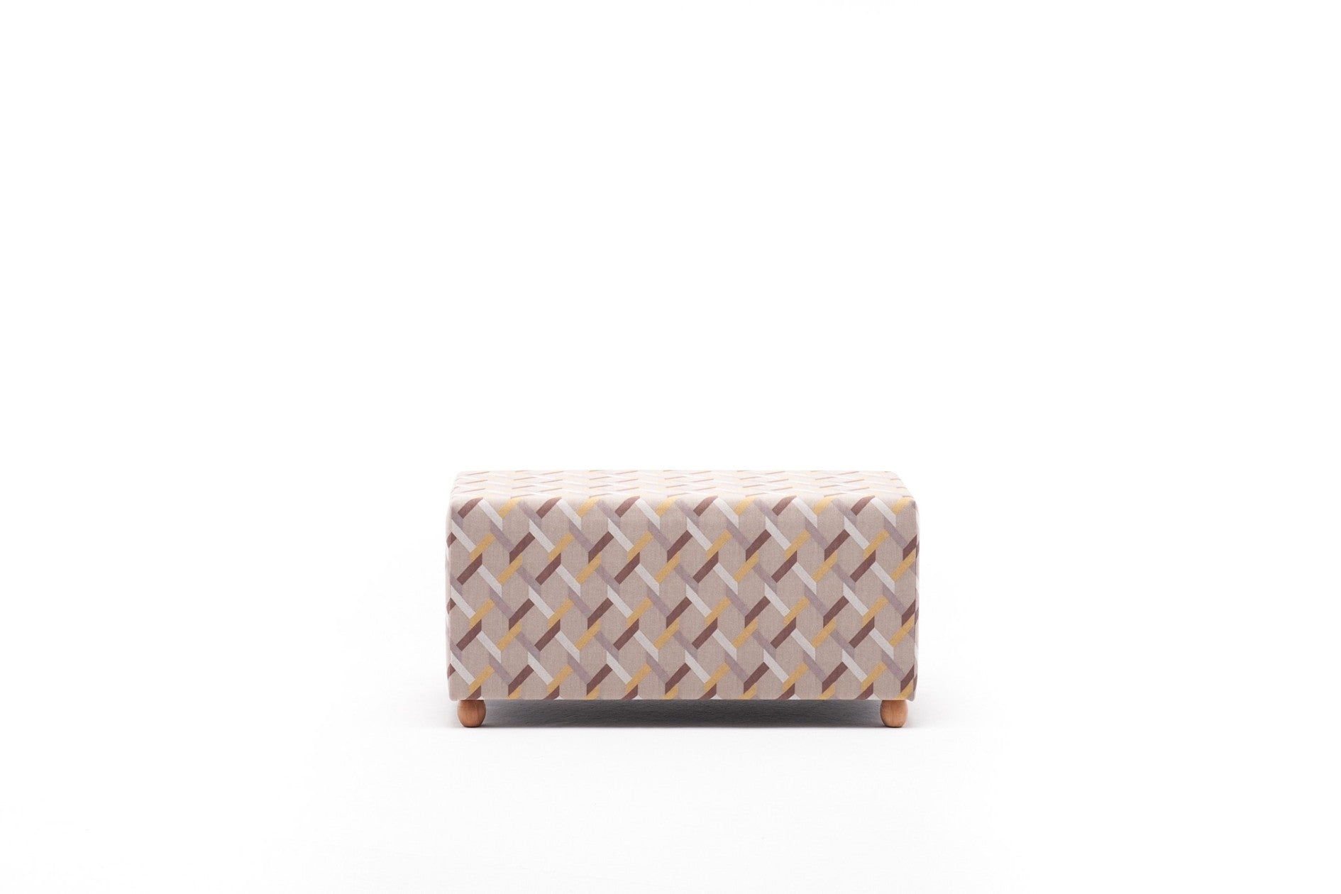 Pouf in tessuto Perla Rectangle Multicolore (4)