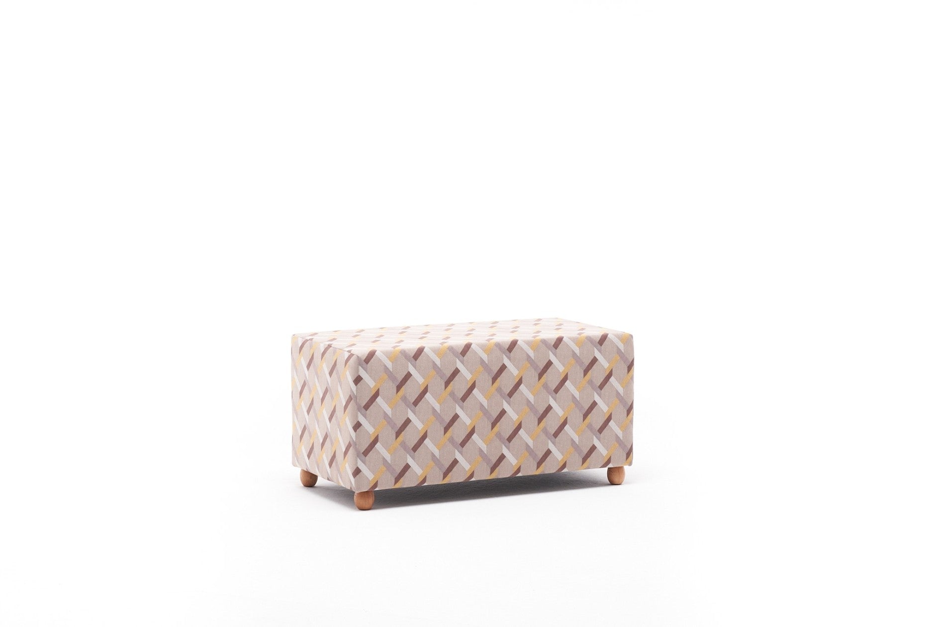 Pouf in tessuto Perla Rectangle Multicolore (5)