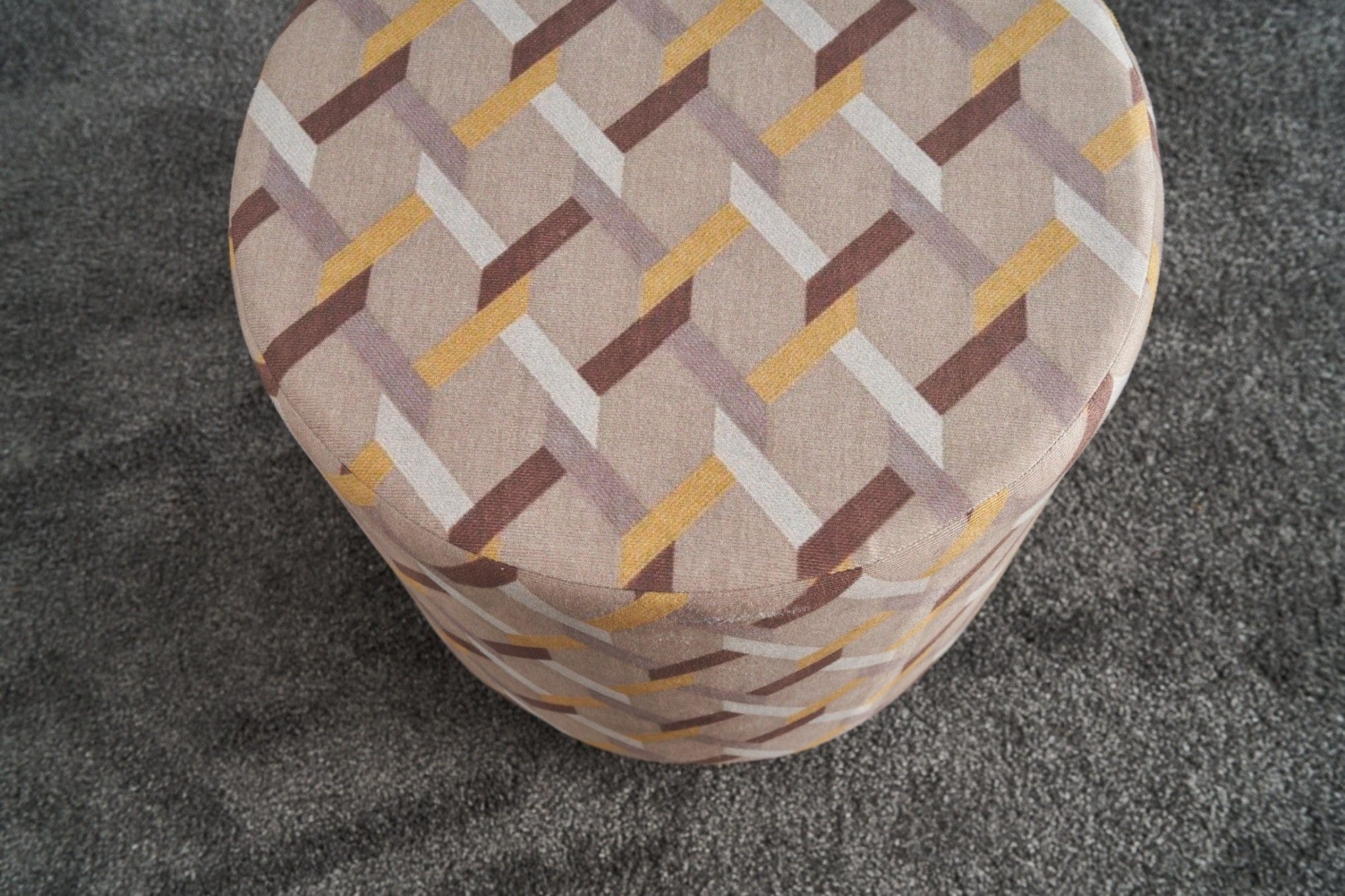 Pouf in tessuto Perla Round Multicolore (1)
