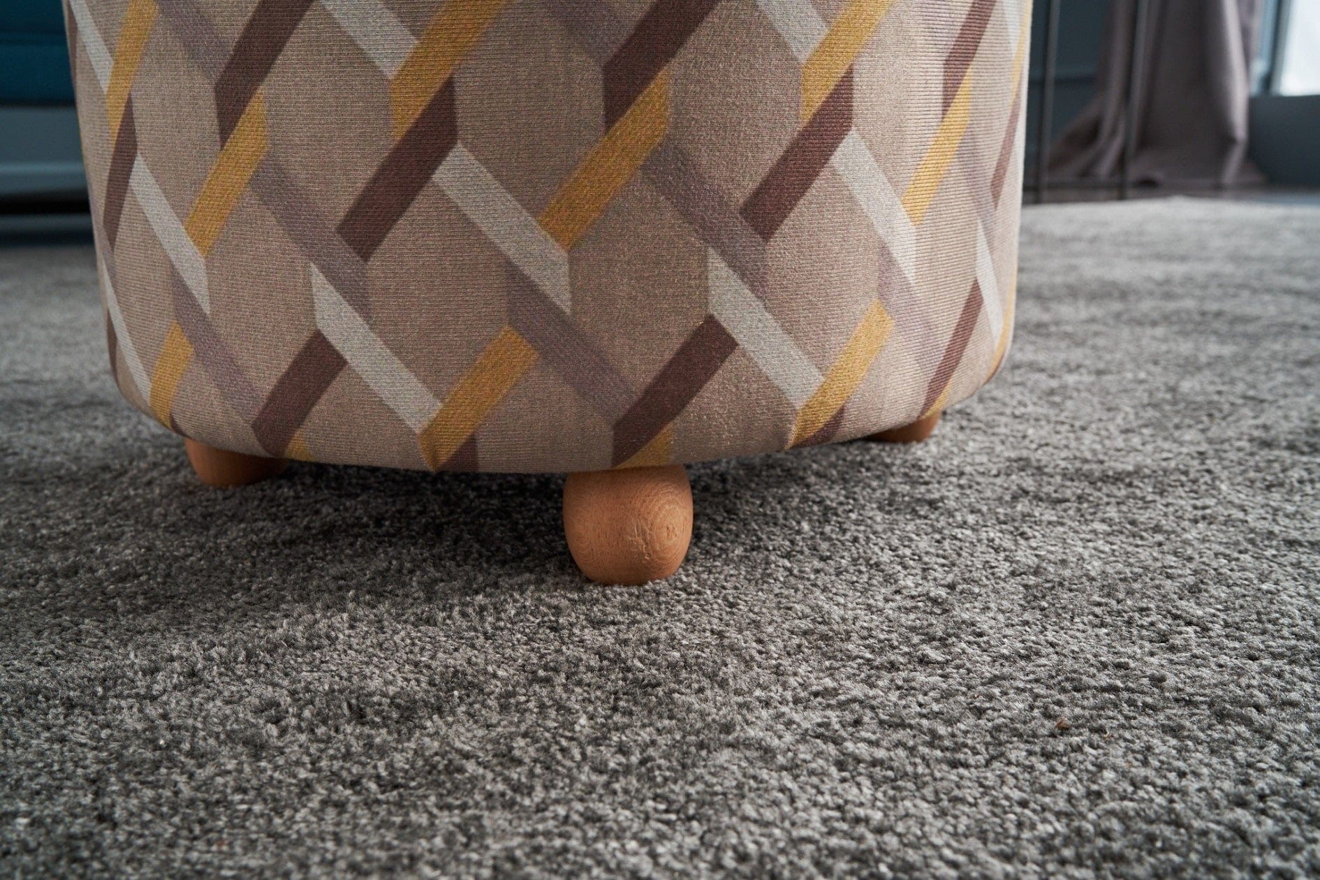 Pouf in tessuto Perla Round Multicolore (2)