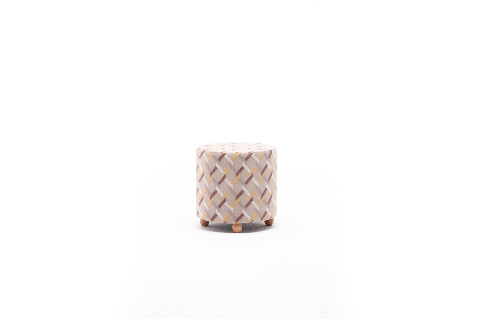 Pouf in tessuto Perla Round Multicolore (4)