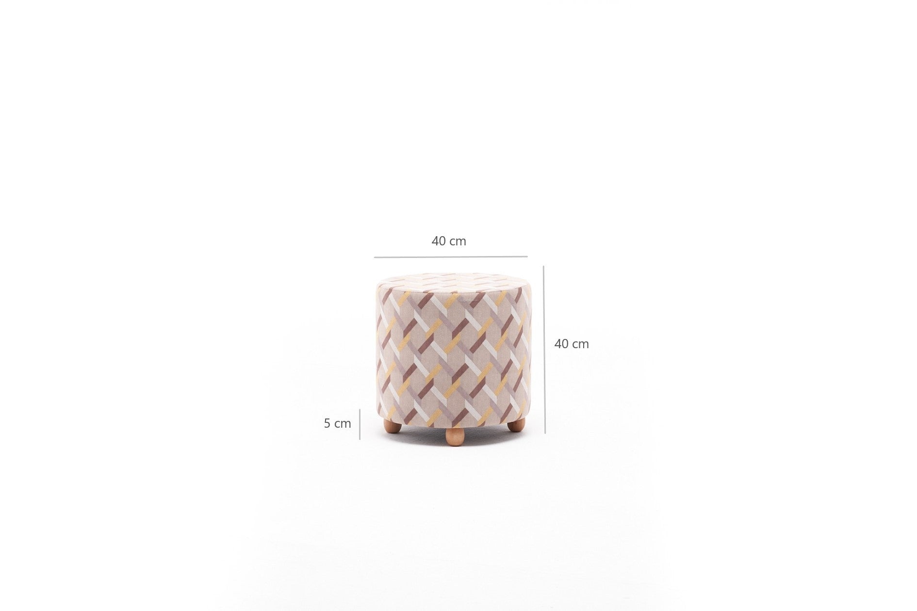 Pouf in tessuto Perla Round Multicolore (5)