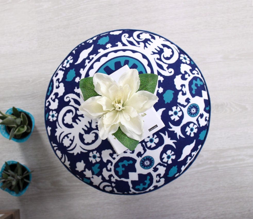 Pouf in tessuto Sky Patch I Blu (2)
