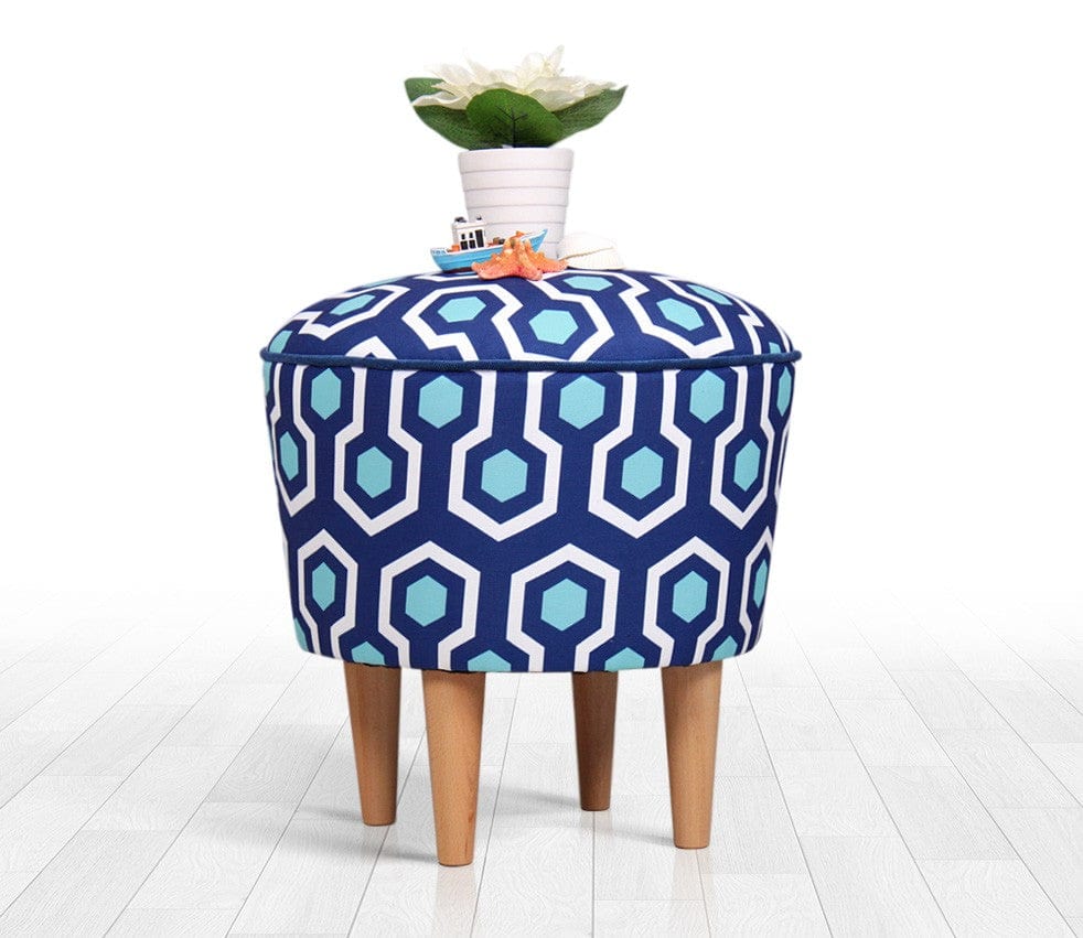 Pouf in tessuto Sky Patch II Blu
