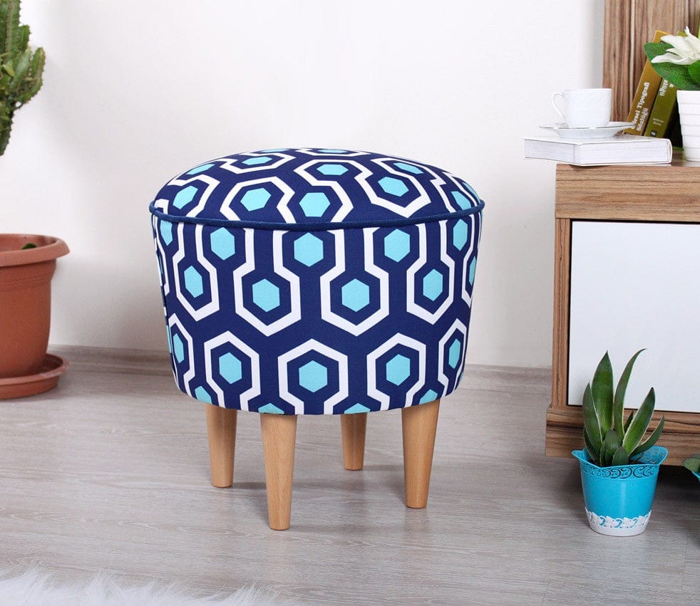 Pouf in tessuto Sky Patch II Blu (2)