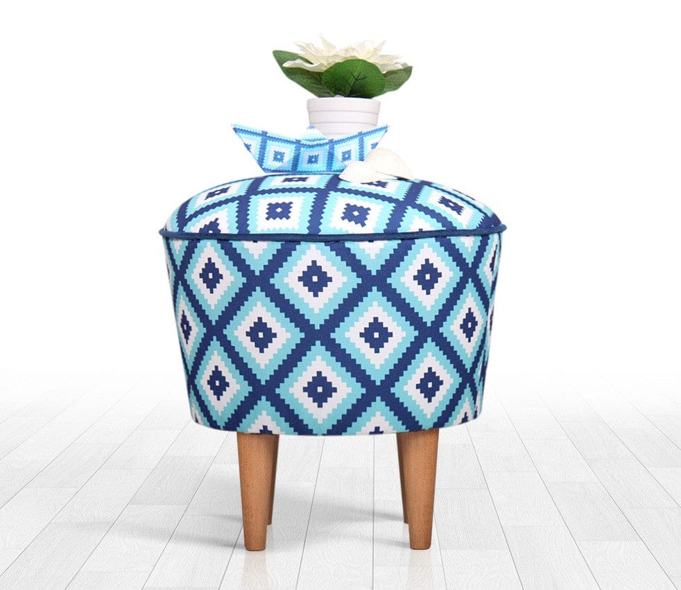 Pouf in tessuto Sky Patch III Blu