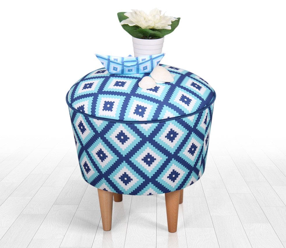 Pouf in tessuto Sky Patch III Blu (1)
