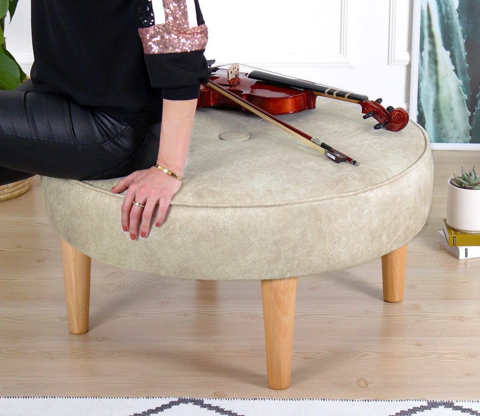 Pouf in tessuto Sunset Crema (2)