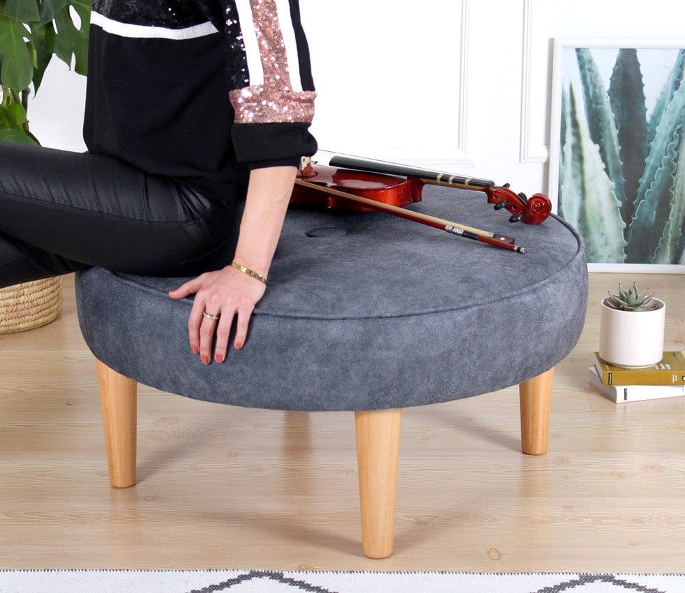 Pouf in tessuto Sunset Grigio (2)