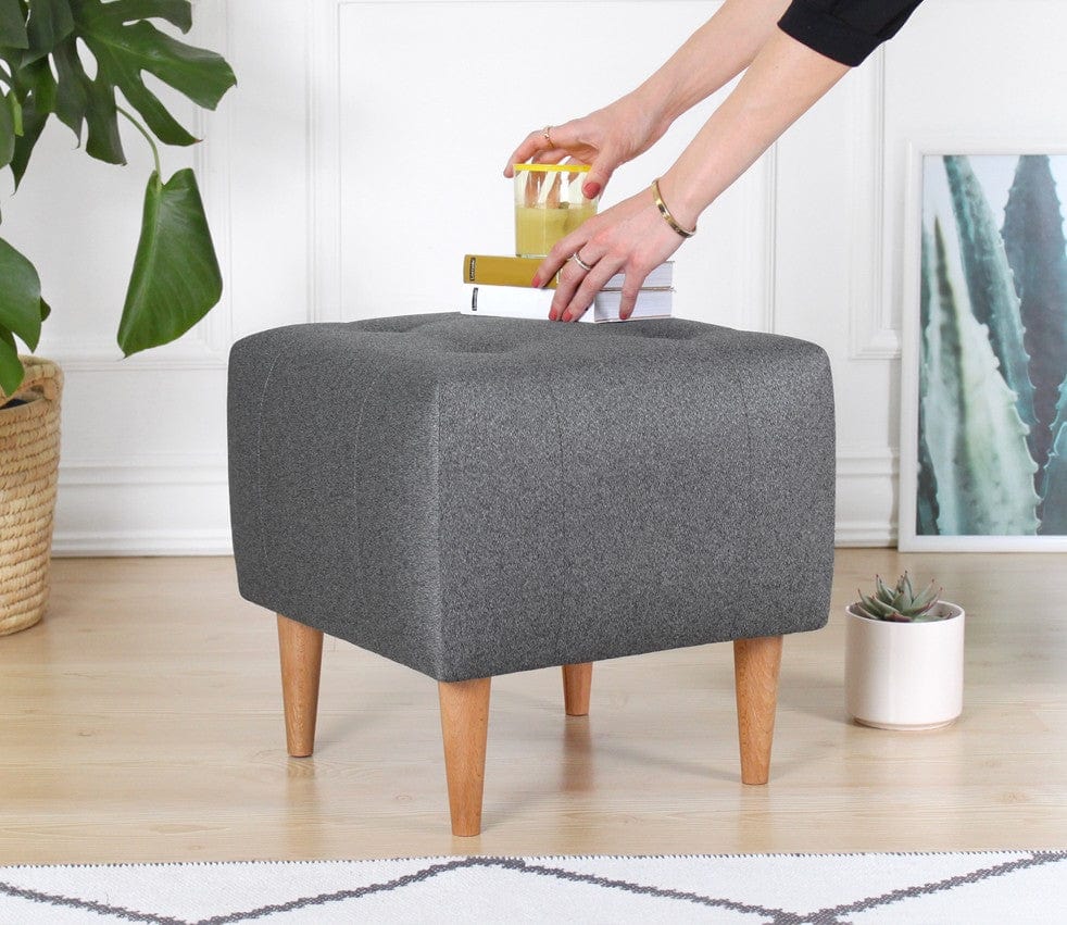 Pouf in tessuto Tomp Grigio (2)