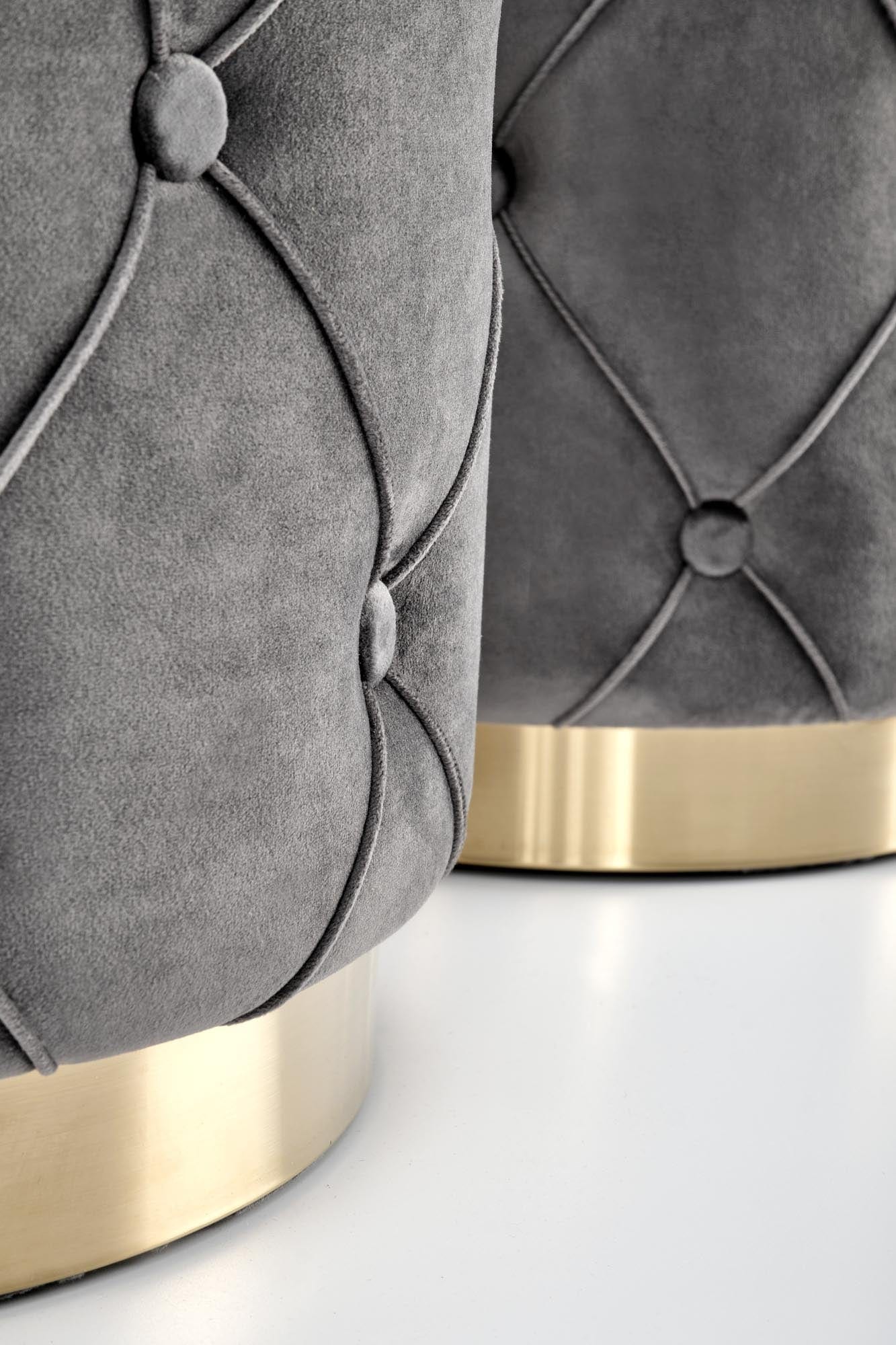 Halmar Set di 2 pouf contenitore in tessuto Polly Grigio