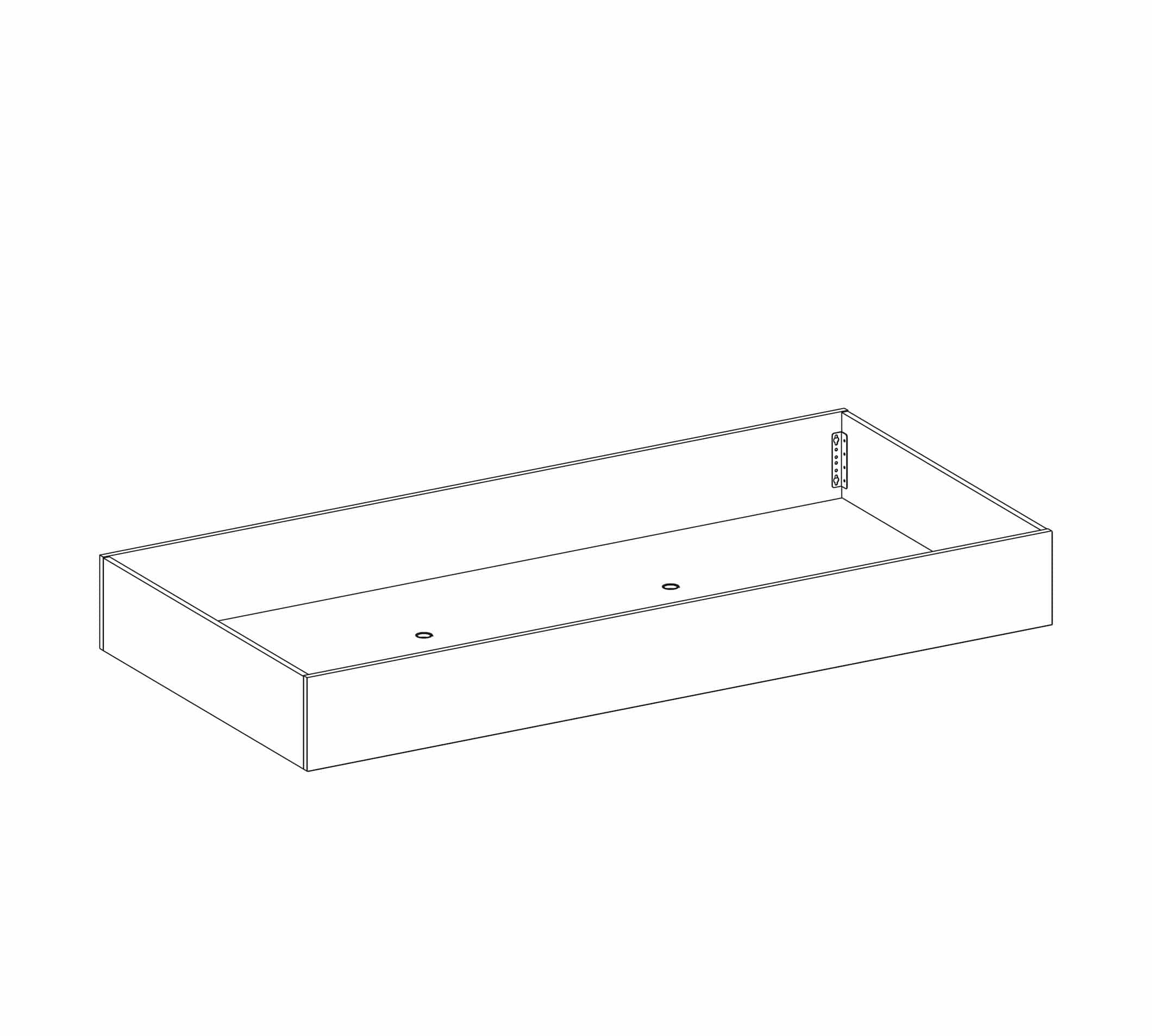 Letto giovanile a cassetti in bianco paglierino, l194xL93xH24 cm (2)