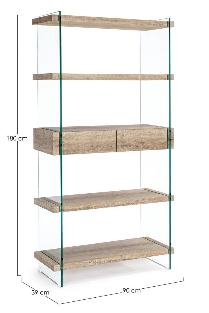 Libreria con 2 cassetti Kenya Naturale (10)