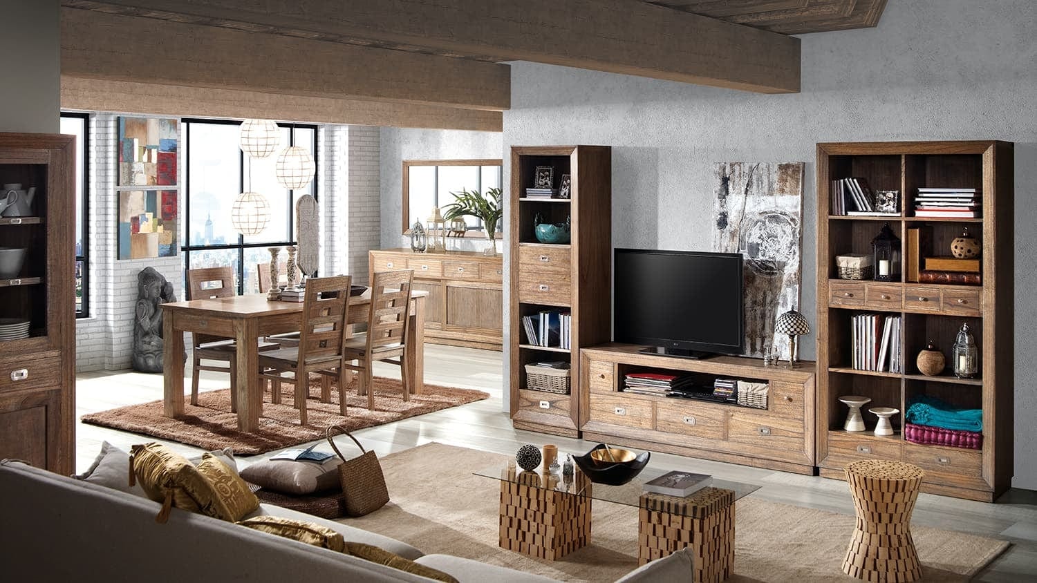 Libreria con 3 cassetti Merapi Naturale (1)