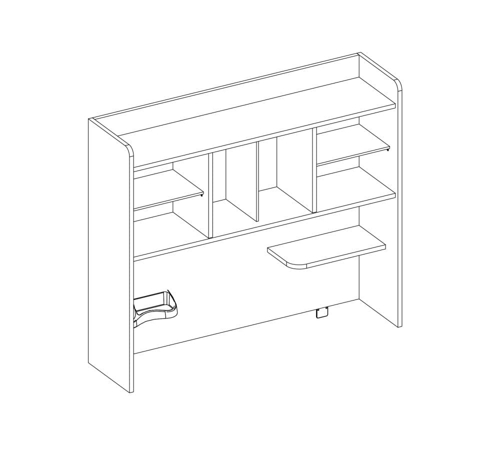 Libreria pensile in paglia, per ragazzi, Mocha Natur, l107xL28xH92 cm (7)