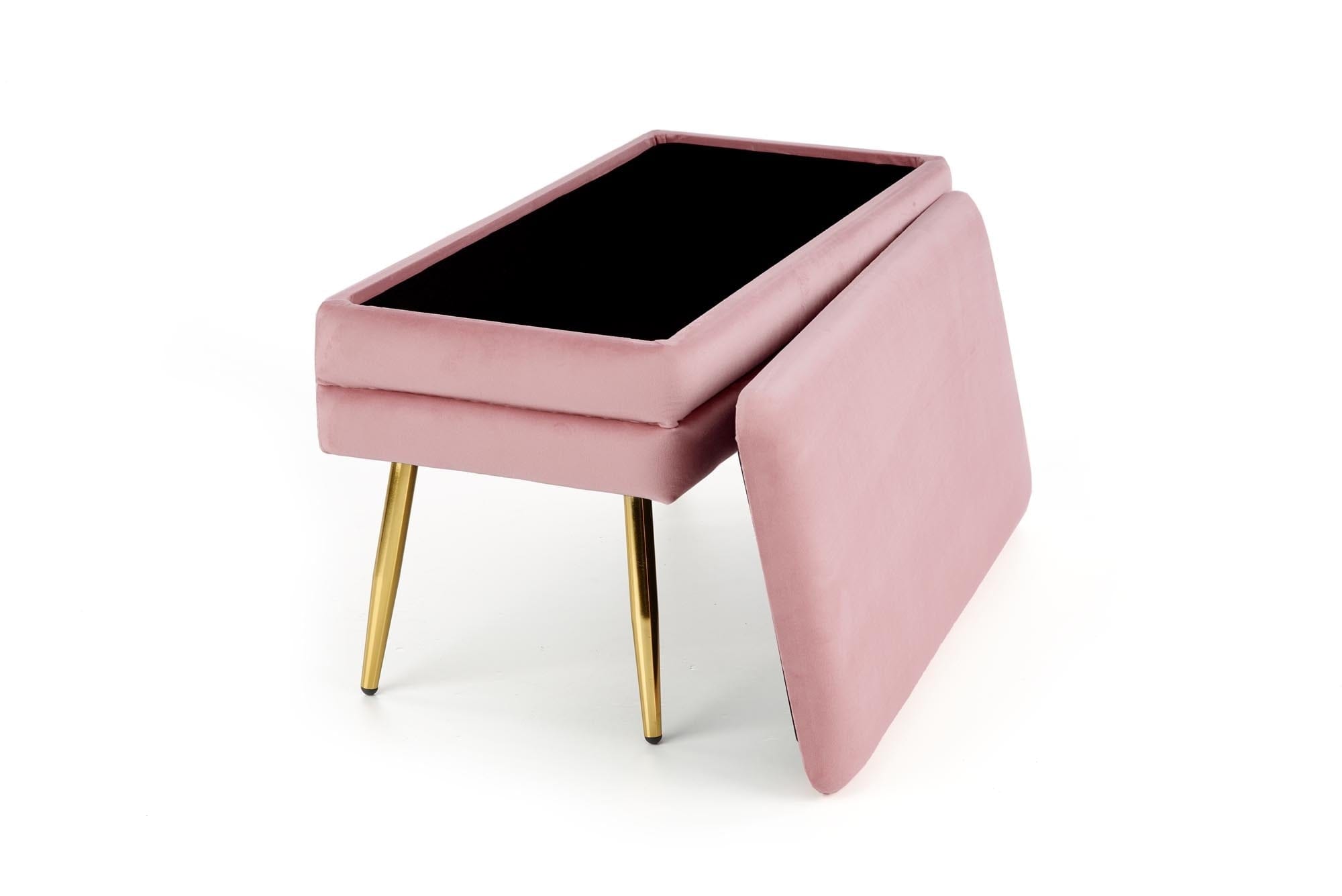 Halmar Panca con contenitore in velluto Velante Rosa