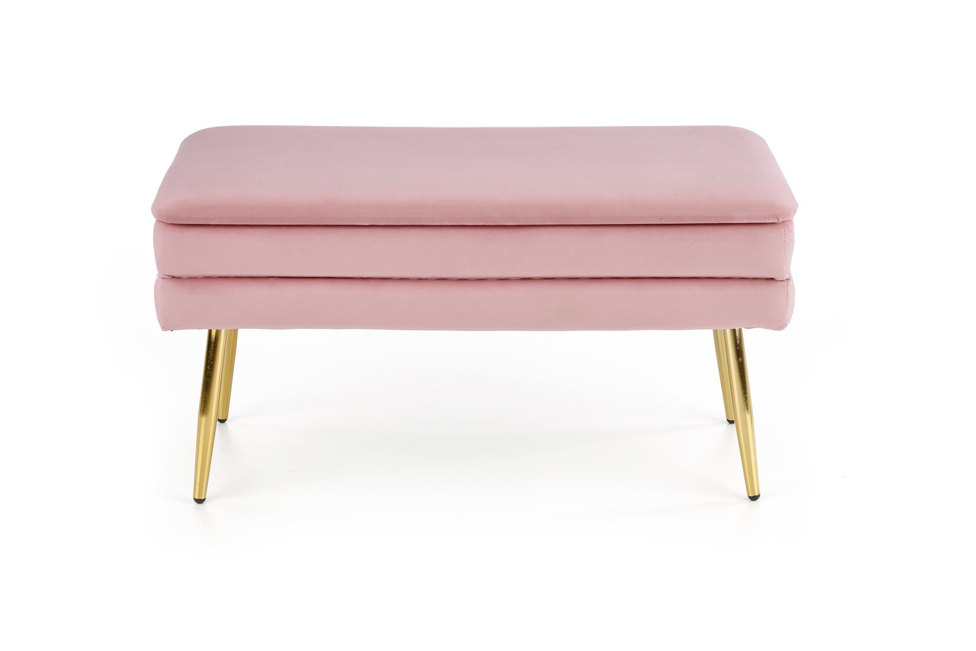 Halmar Panca con contenitore in velluto Velante Rosa