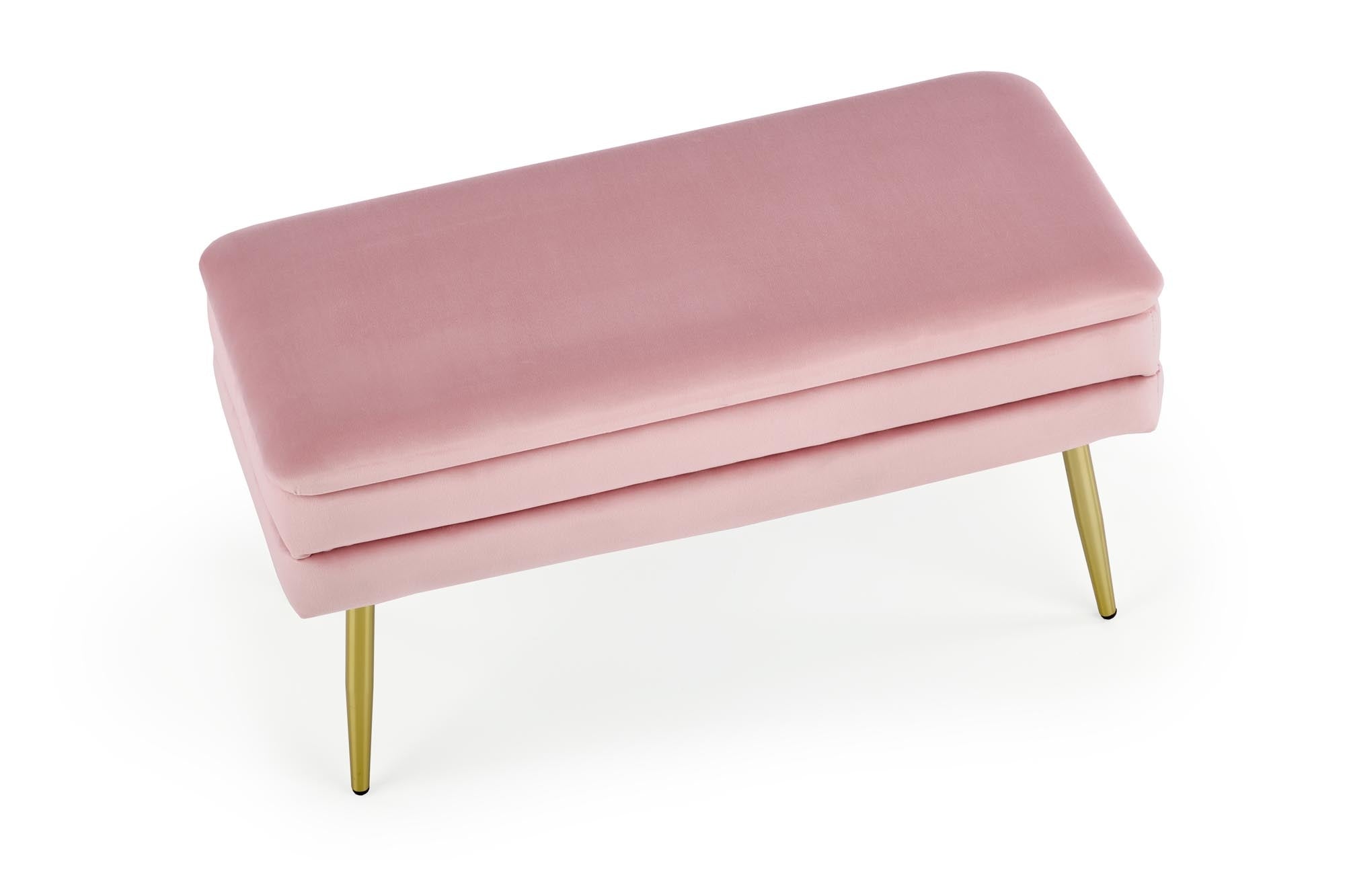 Halmar Panca con contenitore in velluto Velante Rosa