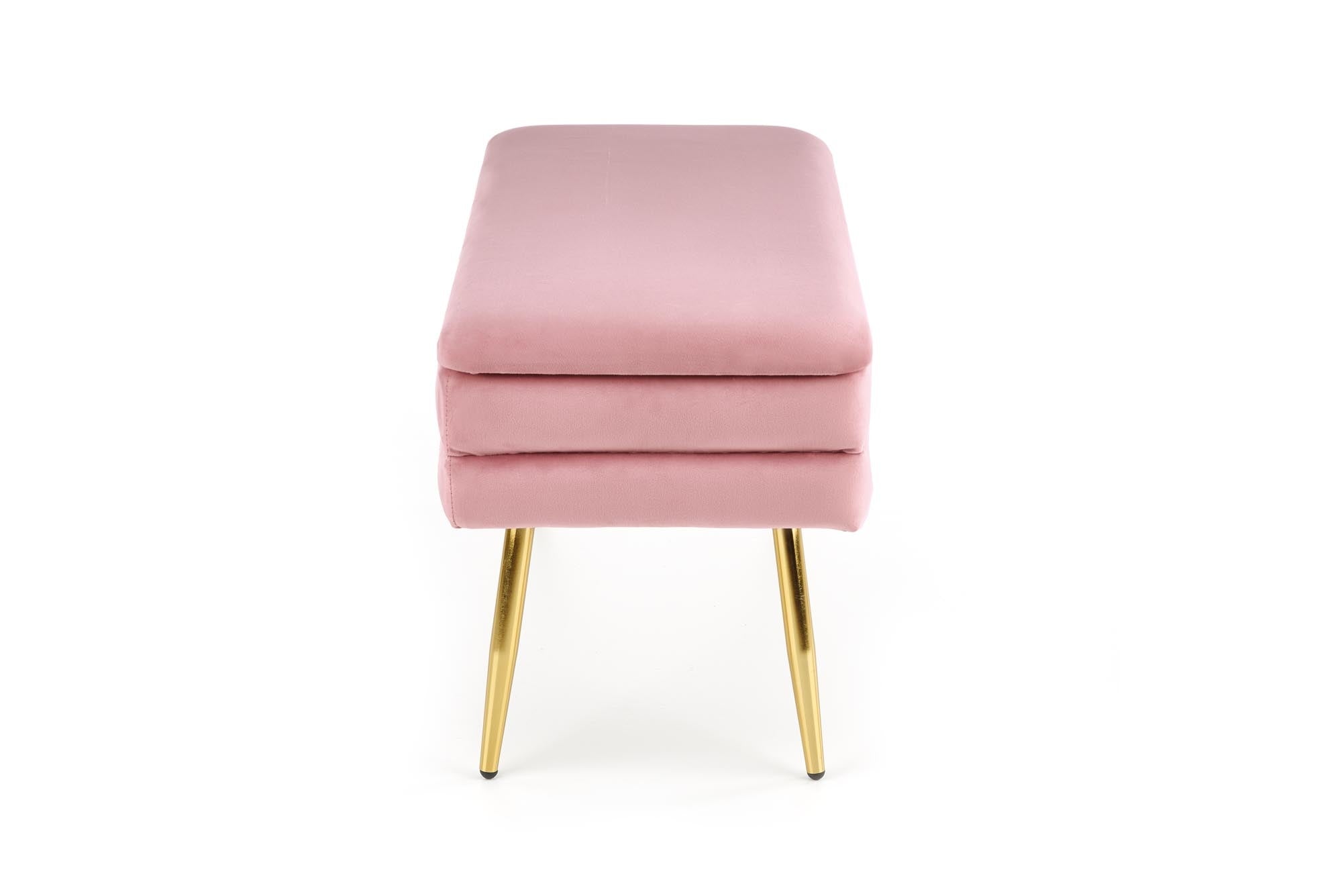 Halmar Panca con contenitore in velluto Velante Rosa