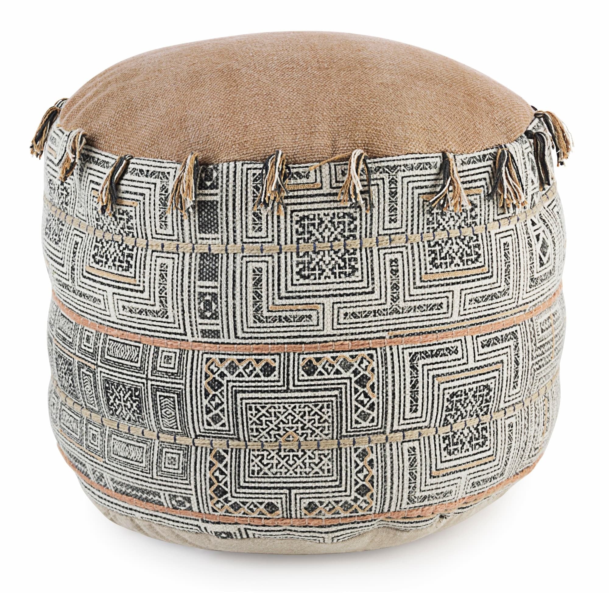 Bizzotto Pouf in tessuto Tilak Desert Beige