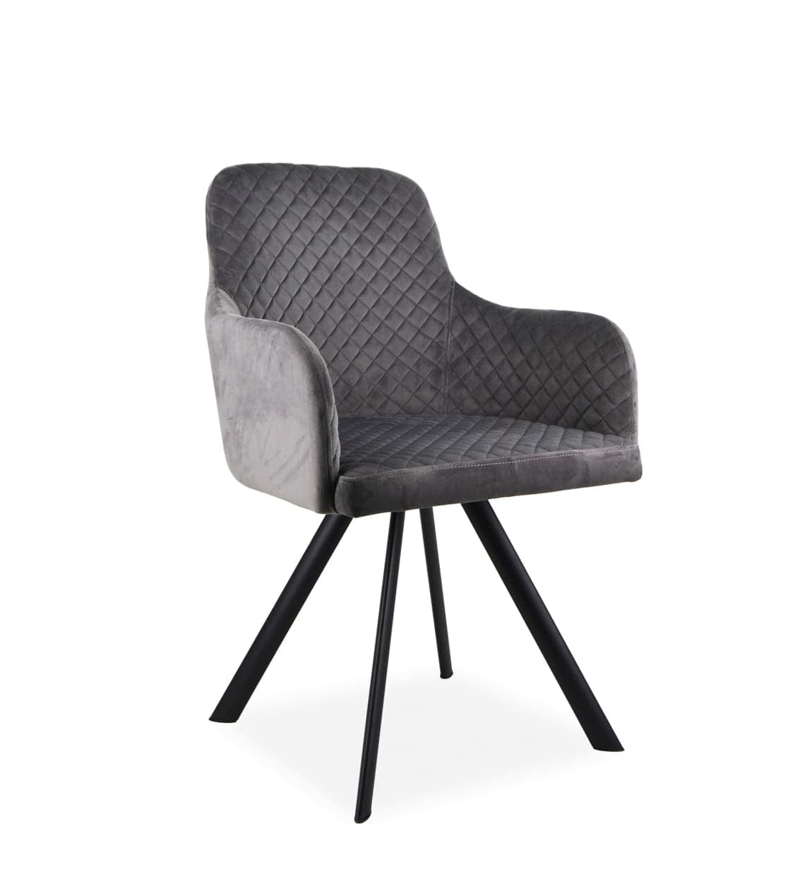 Sedia da pranzo in velluto Melissa Grigio