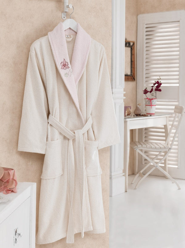 Accappatoio donna in cotone Daily Avorio, S / M (1)