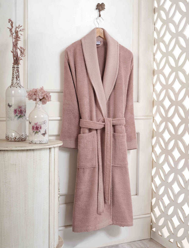 Accappatoio donna in cotone Madrid Rosa, M / L