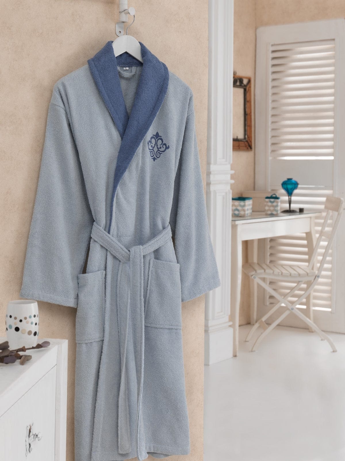 Accappatoio in cotone Daily Blu, M / L