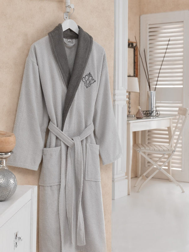 Accappatoio unisex in cotone Daily Grigio, M / L