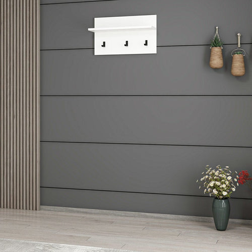 Appendiabiti a muro con mensole Noah 7191 Bianco