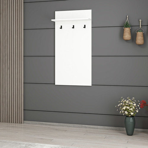 Appendiabiti a muro con mensole Noah 7192 Bianco