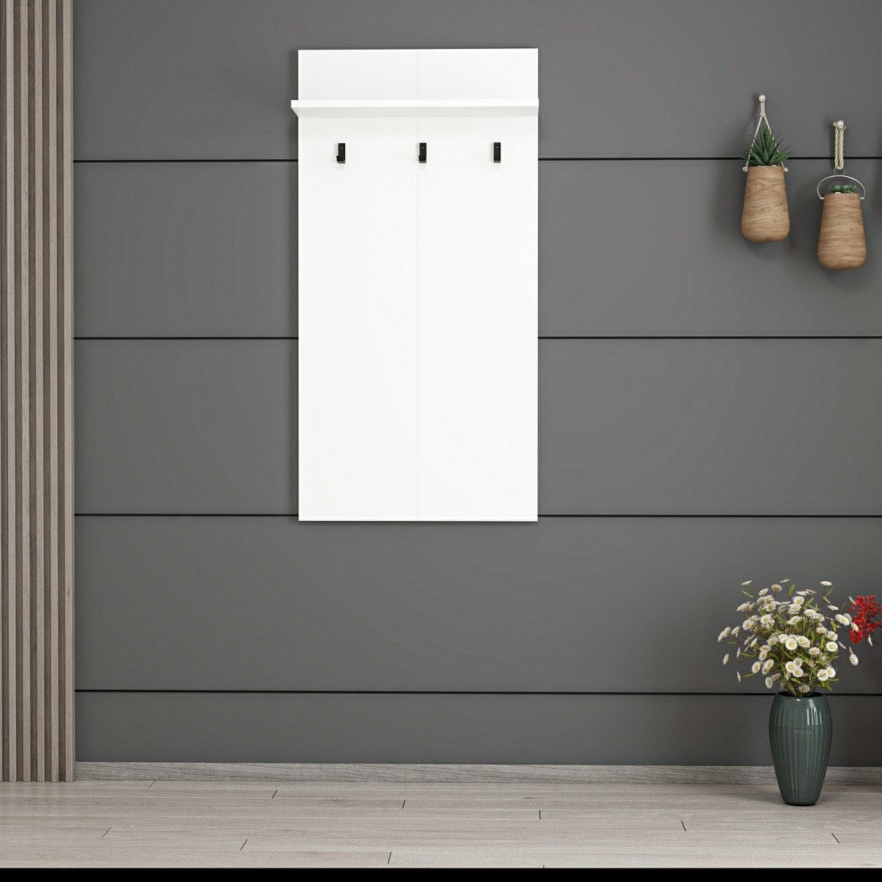 Appendiabiti a muro con mensole Noah 7192 Bianco (1)
