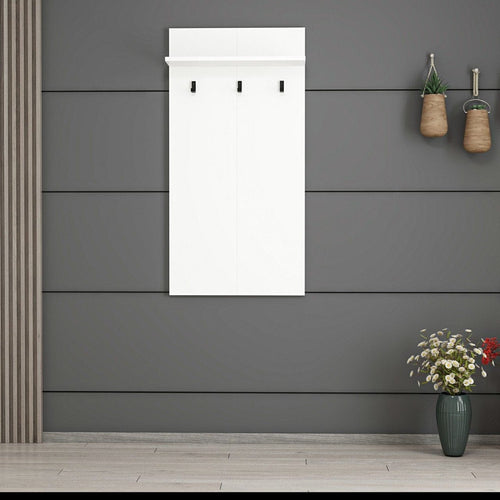 Appendiabiti a muro con mensole Noah 7192 Bianco (1)