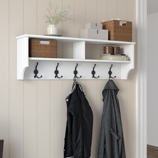Appendiabiti a muro con mensole P2 439 Bianco (3)