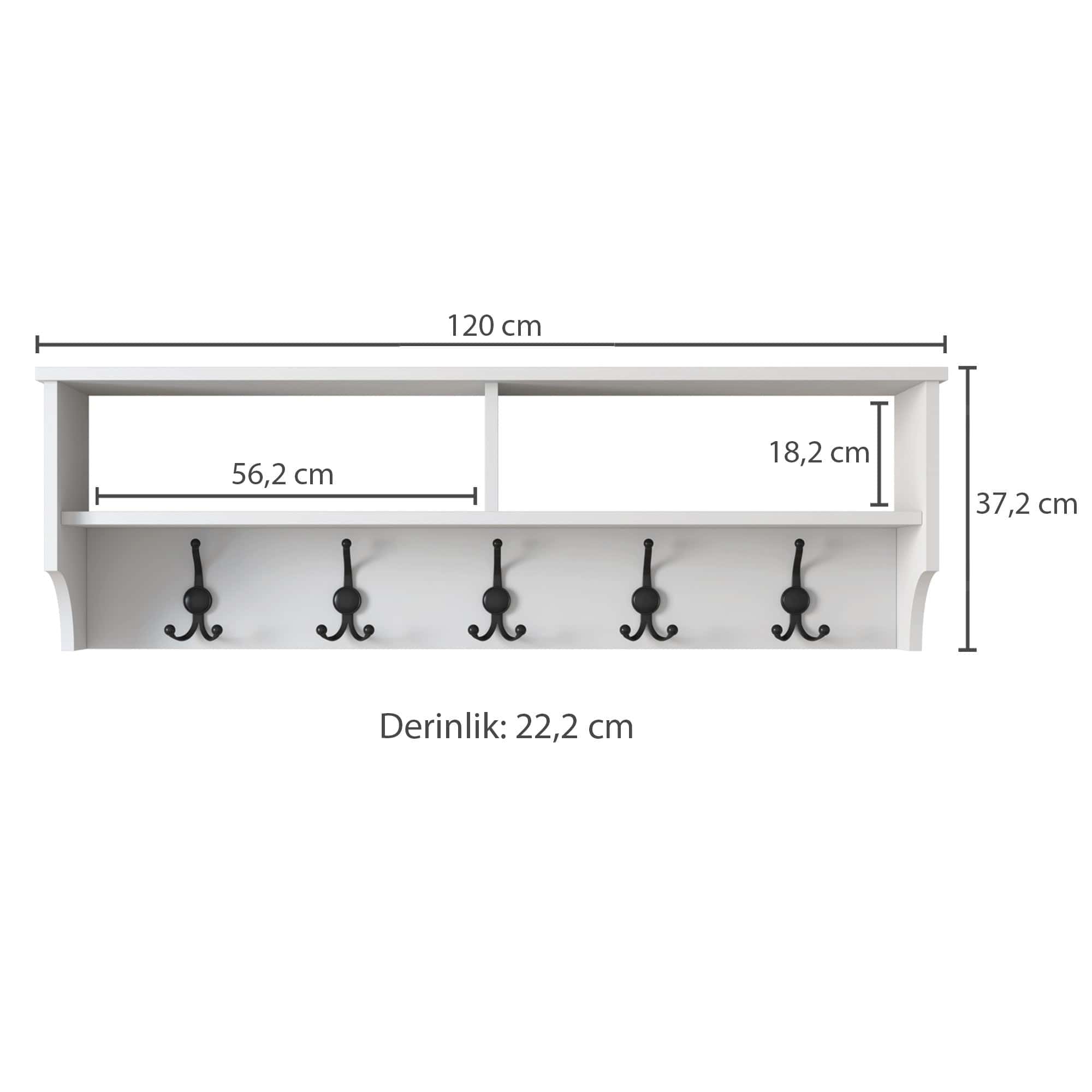 Appendiabiti a muro con mensole P2 439 Bianco (7)