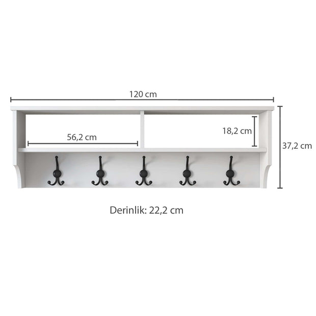 Appendiabiti a muro con mensole P2 439 Bianco (7)
