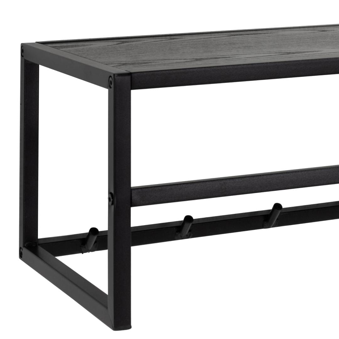 Appendiabiti a muro in metallo e MDF Seaford Nero (2)