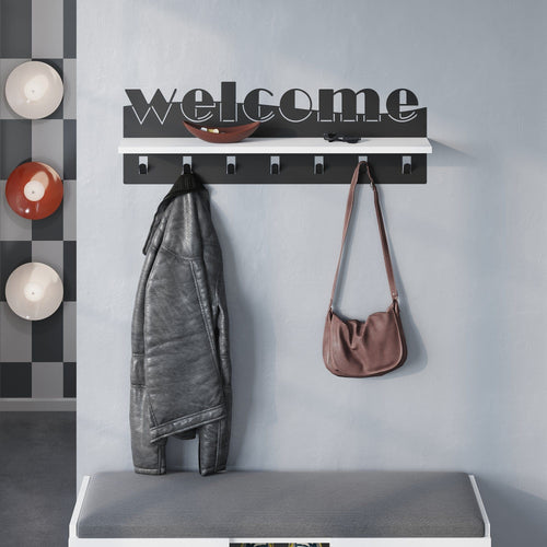 Appendiabiti a muro Welcome Bianco