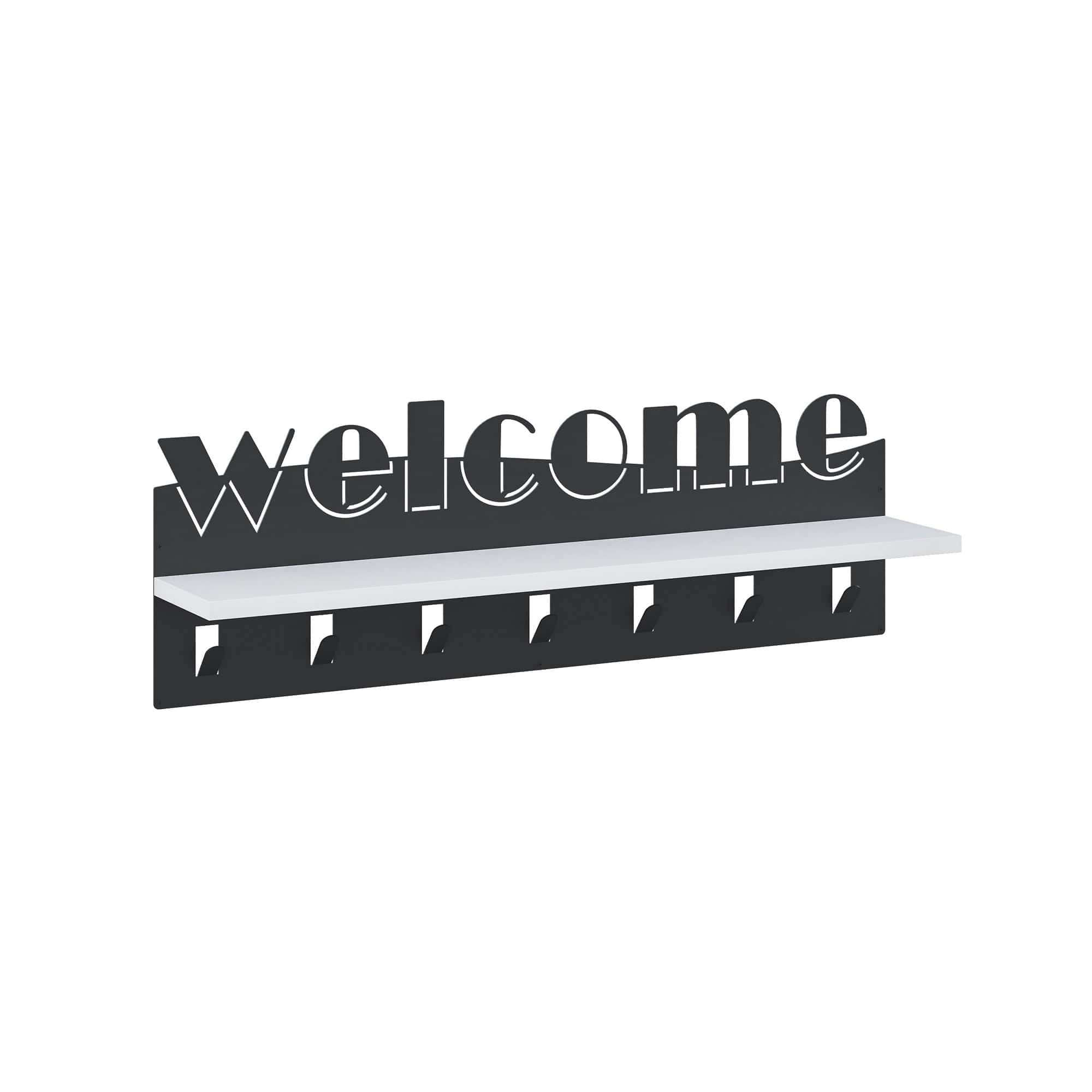 Appendiabiti a muro Welcome Bianco (3)