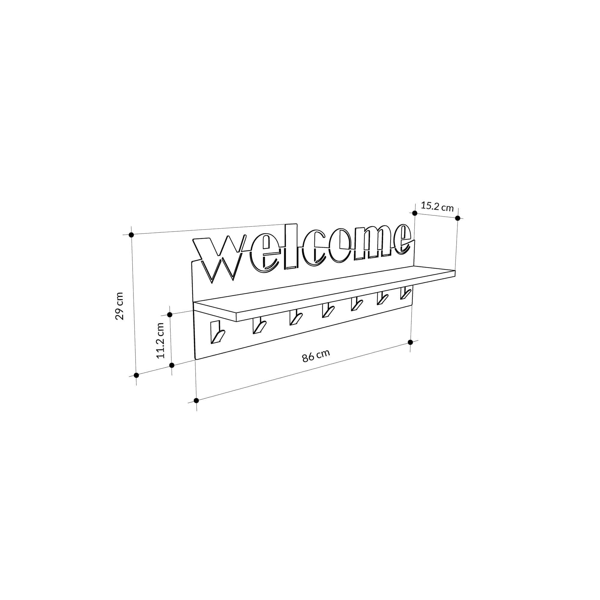 Appendiabiti a muro Welcome Bianco (4)